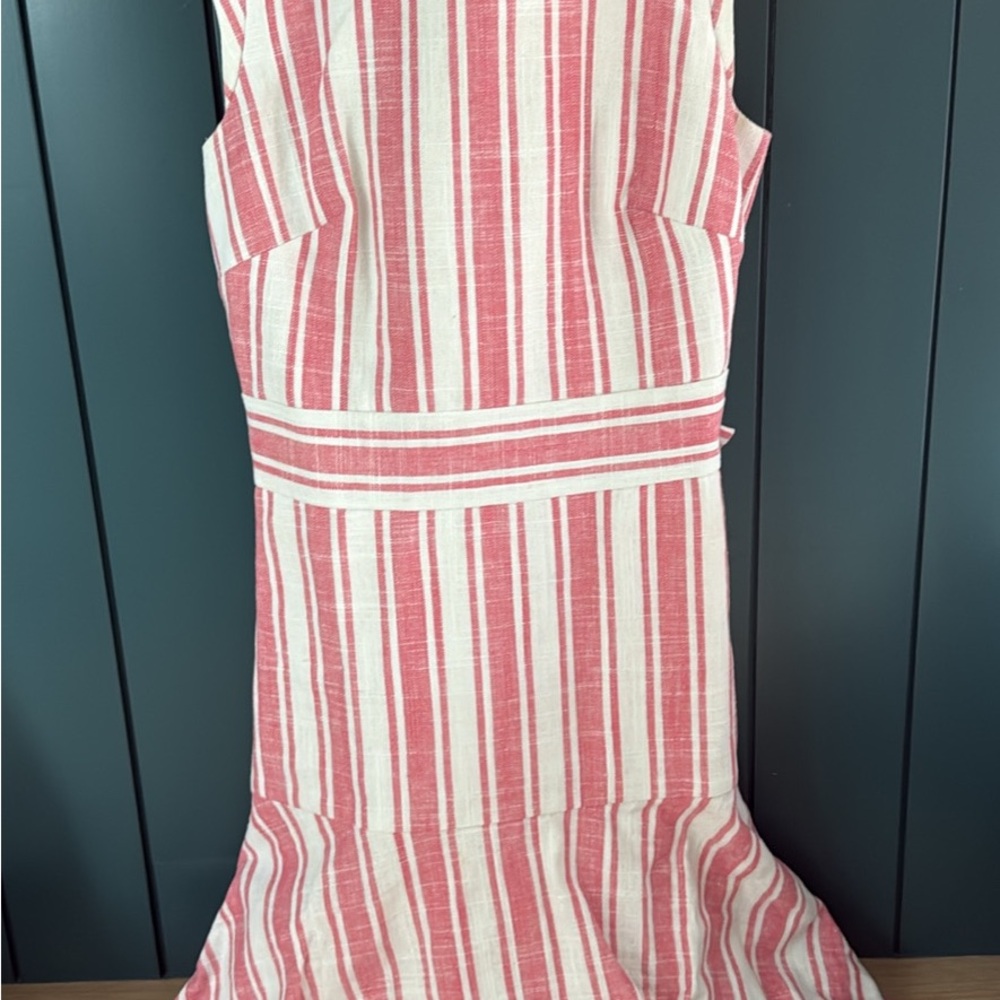 J. Crew Red and White Striped Dress